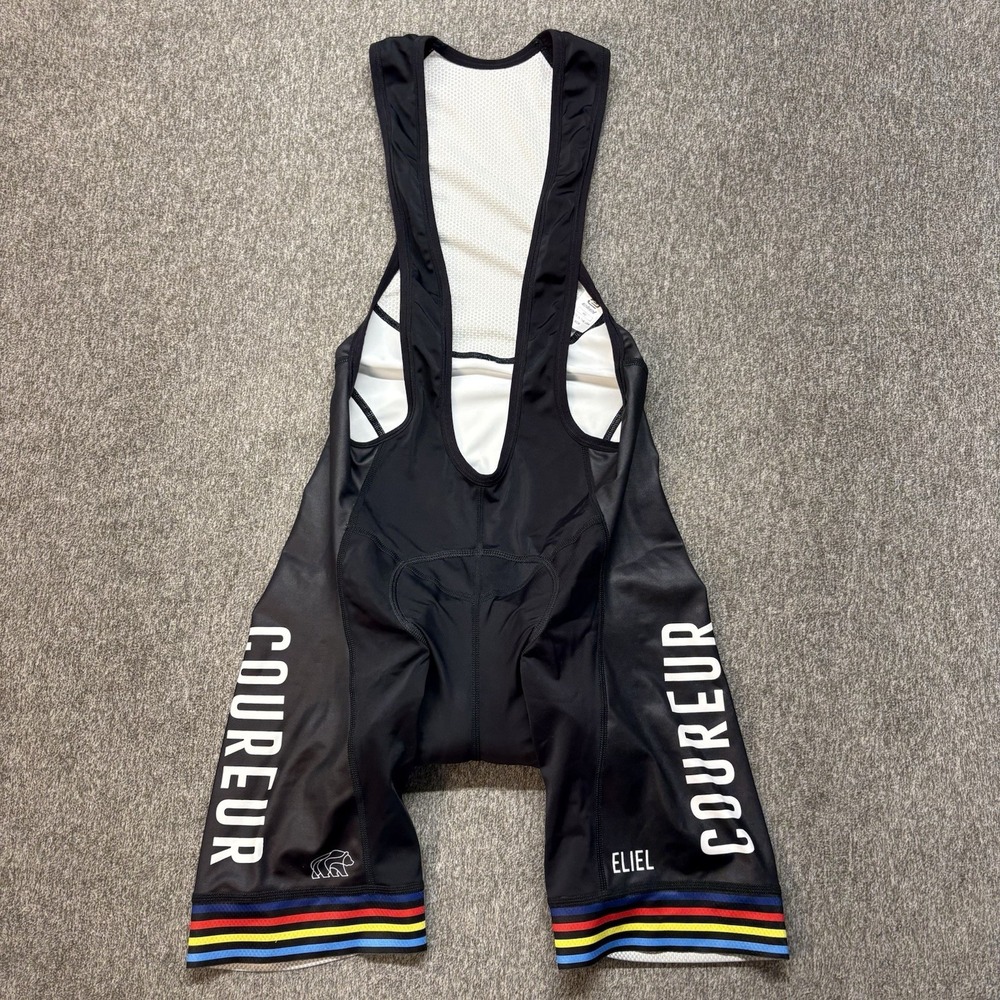 Eliel Coureur Race Team Bib Shorts Men's Medium Padded Cycling MTB